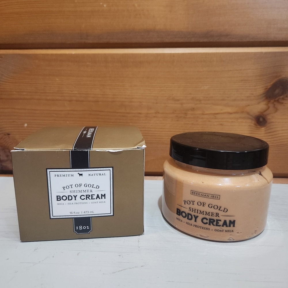 Beekman 1802 Pot of Gold Shimmer Whipped Goat Body Cream 16 Oz SEALED New Lotion